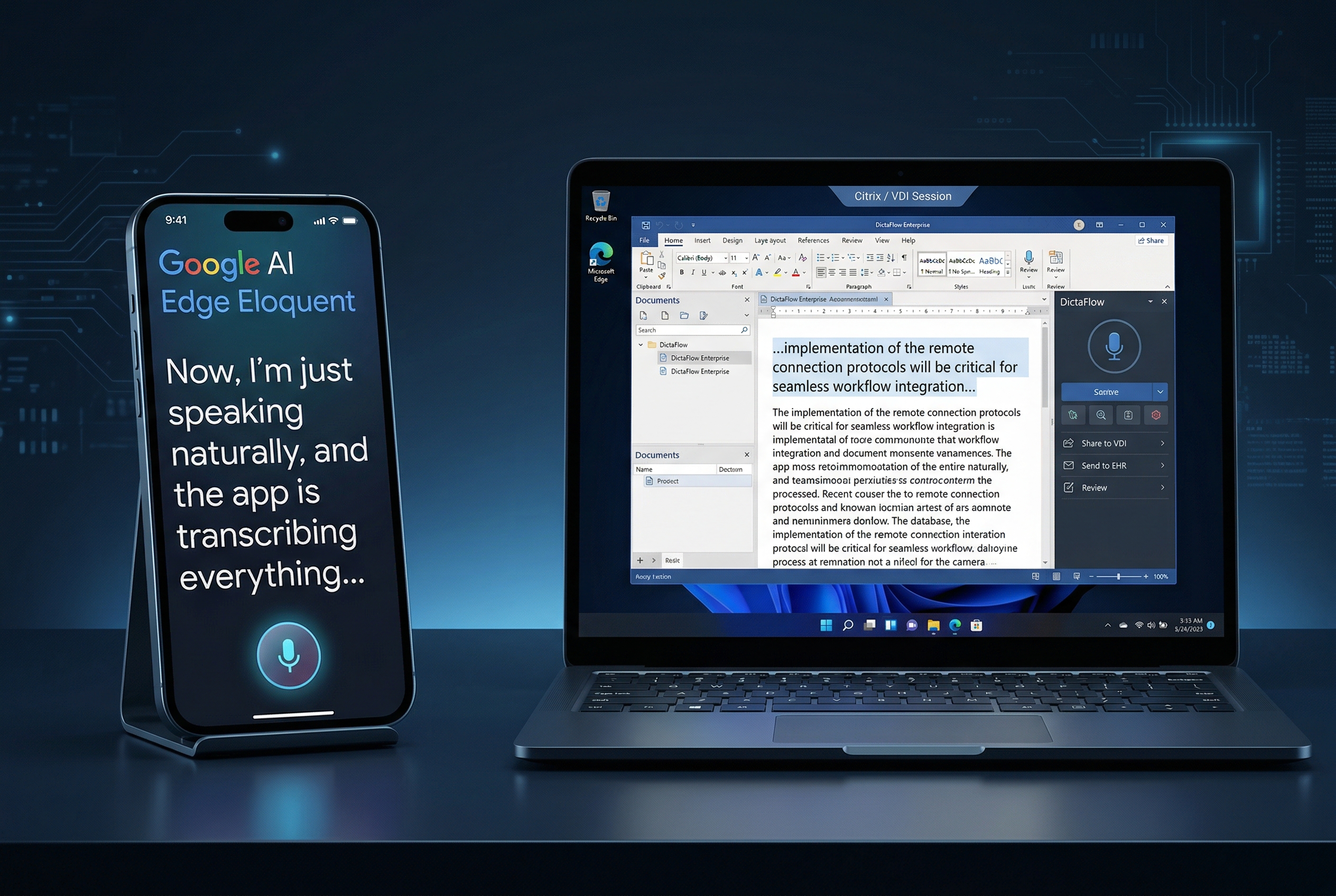 Google AI Edge Eloquent iPhone dictation app vs DictaFlow professional workflow comparison