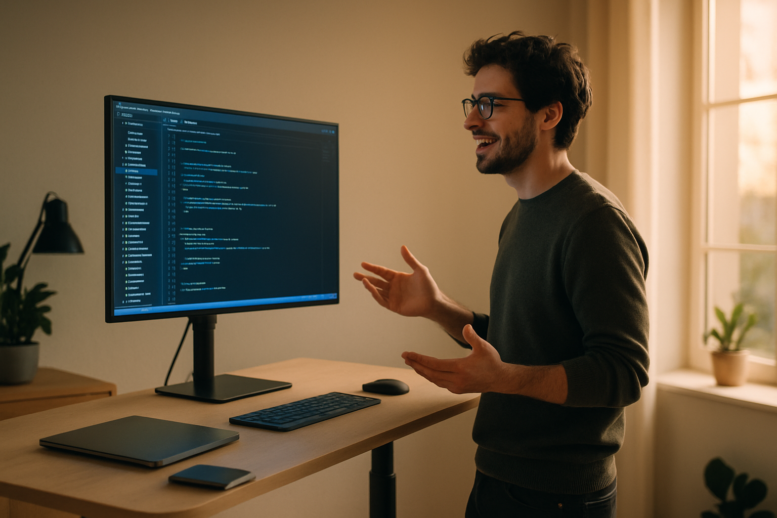 Developer speaking to their AI coding setup