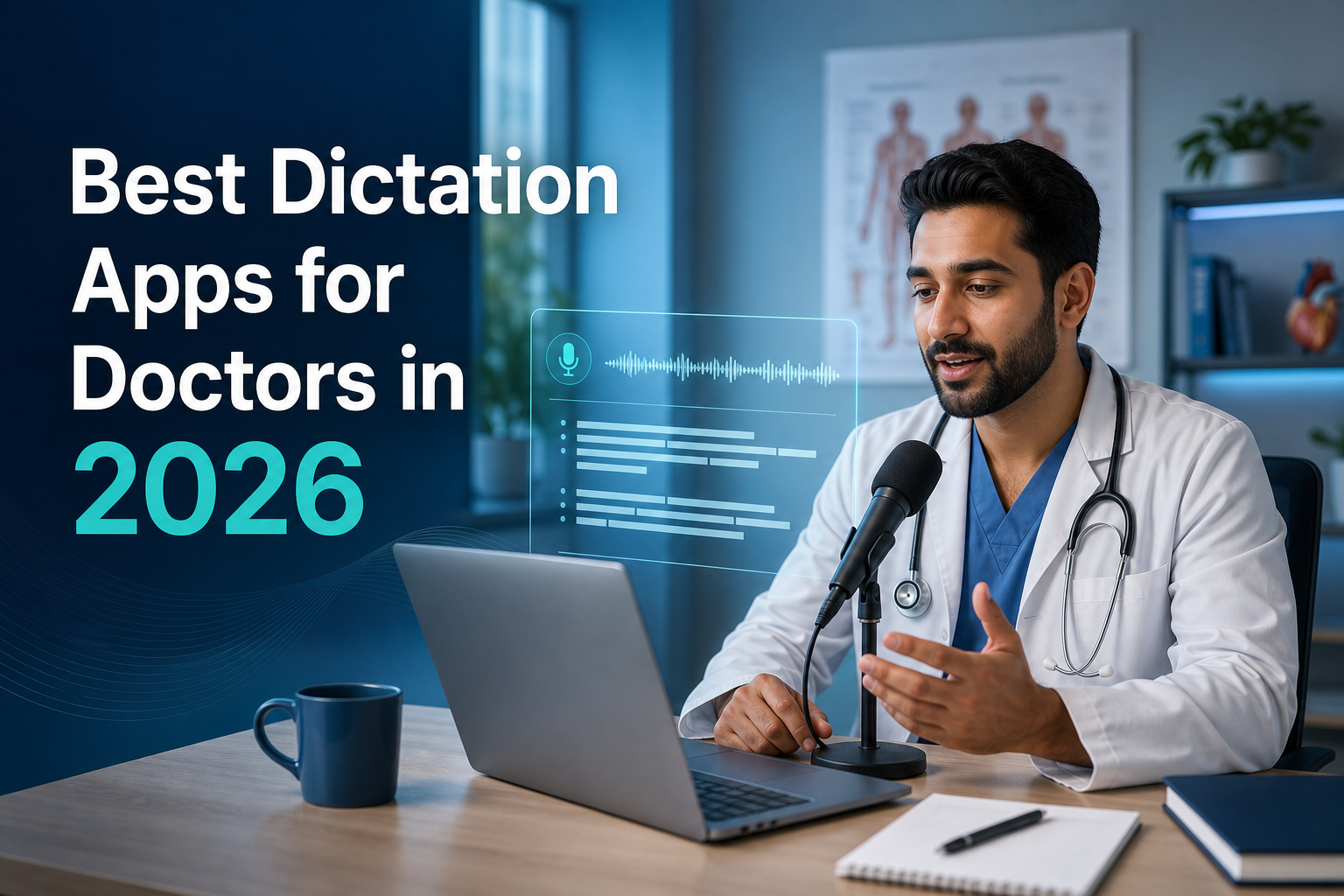 Best Dictation Apps for Doctors in 2026: DictaFlow, Dragon Medical, Apple Dictation, and Wispr Flow Compared hero image