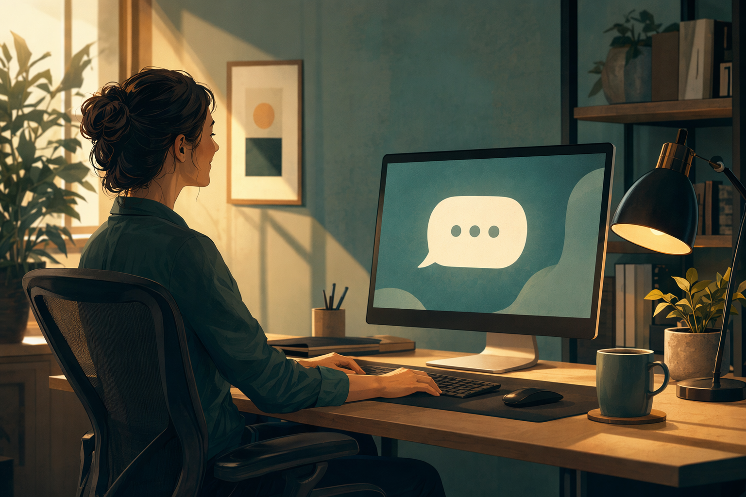 Editorial illustration of voice dictation for RSI