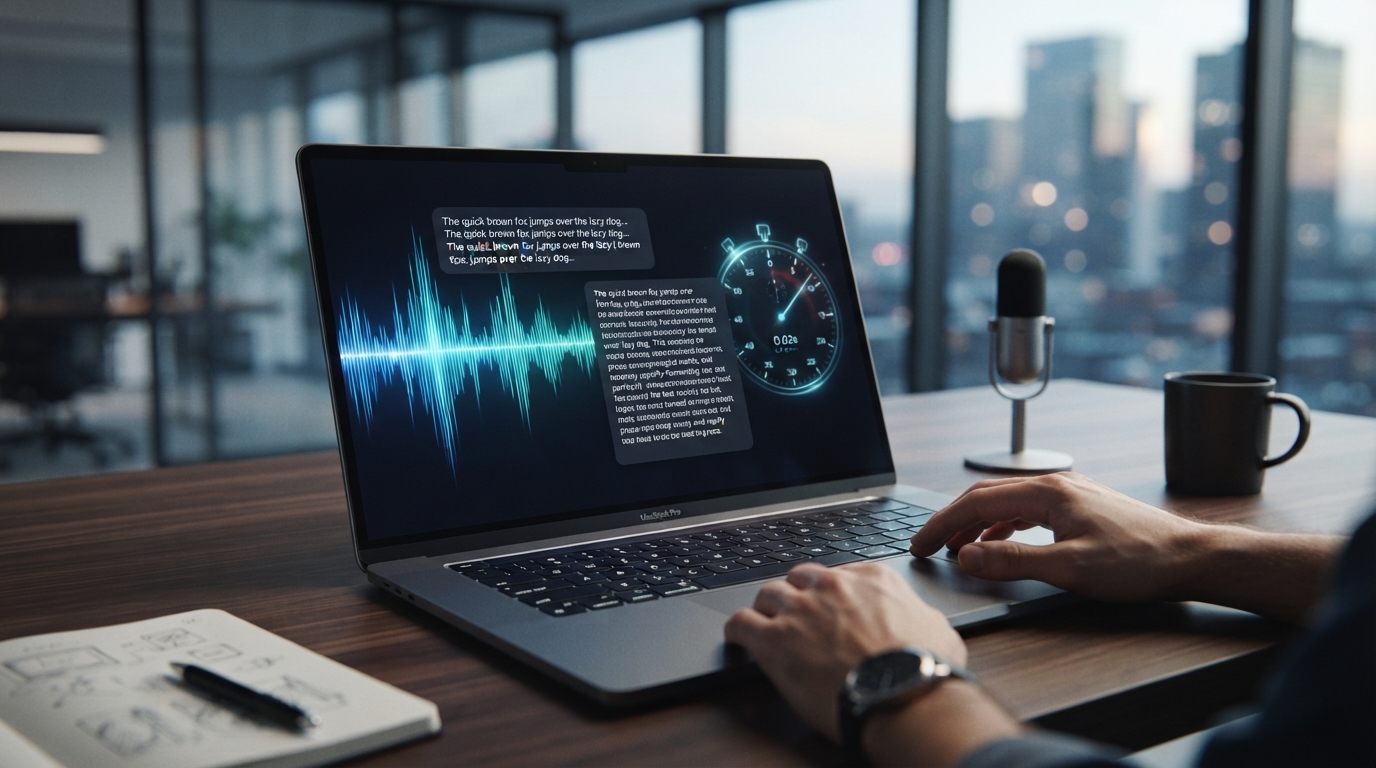 Editorial illustration for Dictation Latency in 2026: Why Waiting for Words Breaks Voice Typing