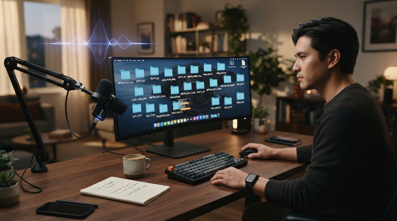 Editorial illustration for Folder Cleanup and Voice Workflow Distraction Problems in 2026