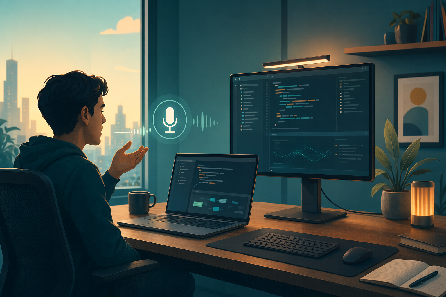 Voice coding tools 2026 editorial illustration