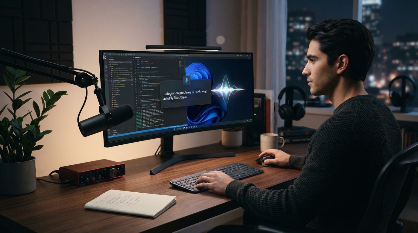 Editorial illustration for Windows Voice Typing App Integration Problems in 2026: What Actually Fixes Them